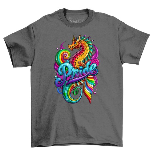 Pride_90 Rainbow Seahorse Funny T-shirt - Show Your Colors with a Splash of Humo - Picture 2 of 46