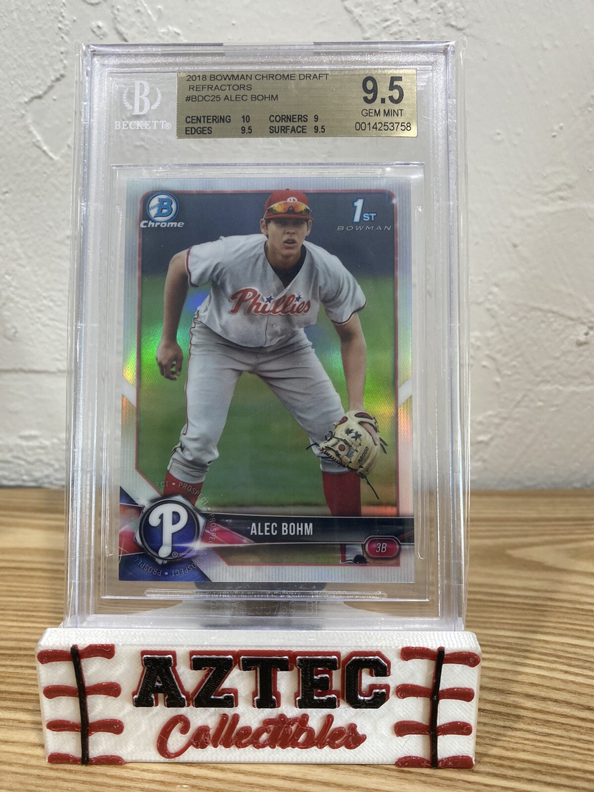 2018 Bowman Chrome Draft ALEC BOHM Refractor #BDC25 BGS 9.5 💎