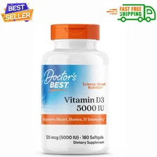 Doctor's Best Vitamin D3 5000IU, Non-GMO, Gluten Free, Soy Free, Regulates...