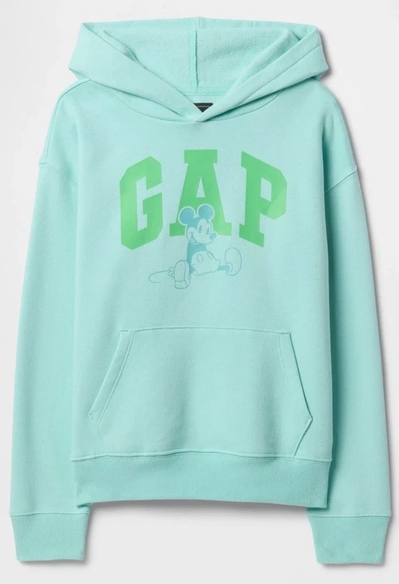 New Gap Kids Mickey Mouse Graphic Print Hooded Sweatshirt Size Youth Small NWT