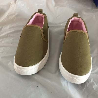 Lucky Brand Little Girls Edie Cognc and Pink Slip-On Sneakers size 12