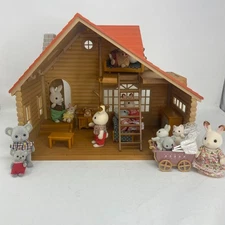 Calico Critters Log Cabin Gift Set + 12 Figures Koala Bunny Kitty baby Carriage