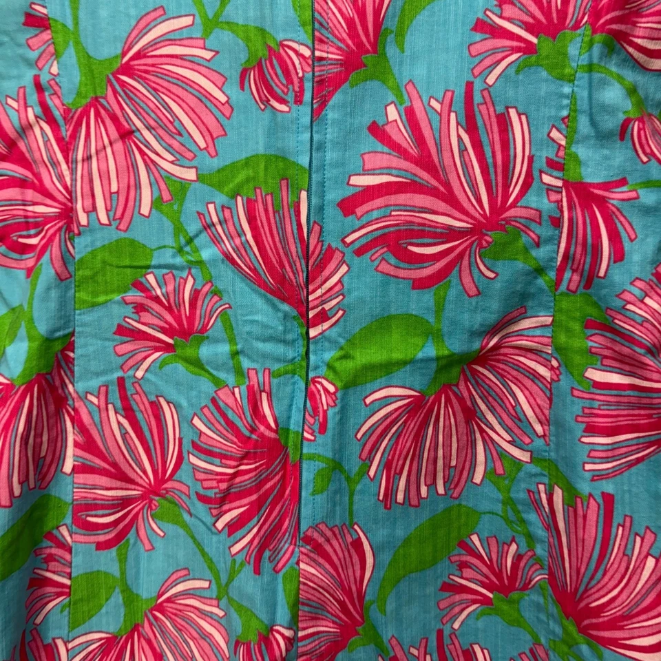 Платье цельнокроеное женское Lilly Pulitzer оригинальное 4 выпуска синее с розовыми цветами кружевное - Изображение 4 из 4