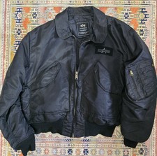 Alpha Industries Quilted Flyer's CWU-45/P Bomber Flight Jacket Black Size 2XL