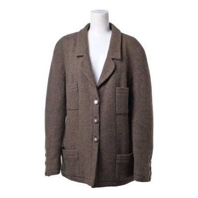 CHANEL 96A P08230 Tweed Coco Button Tailored Jacket 42 Brown CHANEL KL4SPL2C35