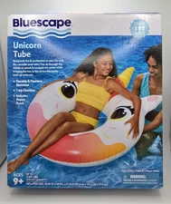 Bluescape Inflatable Unicorn Tube Pool Float - Up to 220lbs NEW in Box 40" x 49"