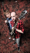 Portrait of Matthew Davies James Davies guitarists with Welsh rock- Old Photo