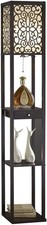 A808101EX Etagere Shelf Floor lamp with Drawer, 63", Expresso,	Engineered Wood