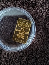 Credit Suisse 5g 999.9 Gold Bar 3848.74 per troy oz
