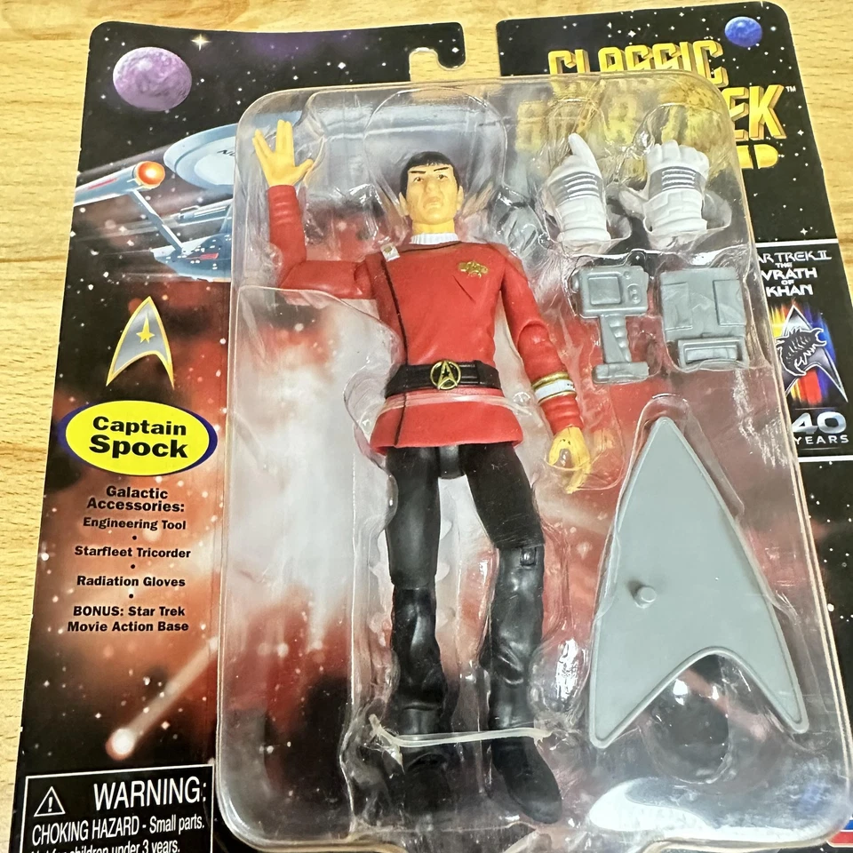 Star Trek Captain Spock Action Figure Playmates Classic Movie Series 40th Annive - Image 3 of 4