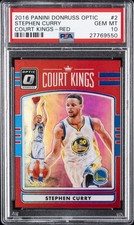 2016 PANINI DONRUSS OPTIC COURT KINGS RED #2 STEPHEN CURRY JSY# 30/99 PSA 10