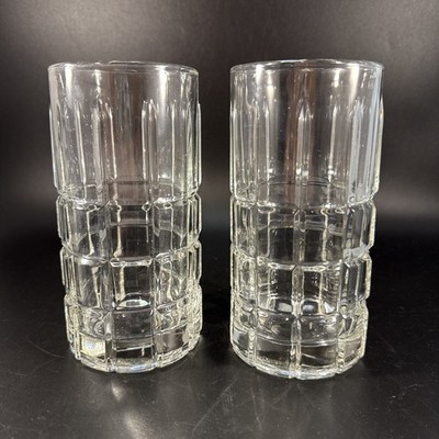 Anchor Hocking Tartan Manchester Clear Glasses Tumblers 5.5  Tall 12 Ounce