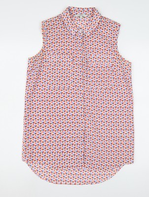 Next Damen Bluse Mehrfarbig Kragen Ärmellos