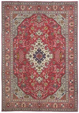 8X11 ft Vintage Red Wool Oriental Rug Floral Large Home Decor Carpet