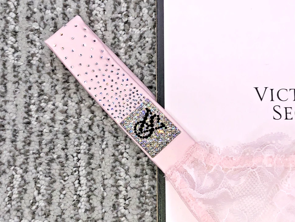 Victoria's Secret Very Sexy NWT Medium Pink Lace Scatter Shine Strap Thong Panty - Image 2 of 4