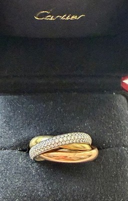 Cartier Trinity Ring klassisches Modell mit Diamanten Gr.56 NP 10.700 