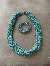 Turquoise Stone Necklace Set with Matching Earrings