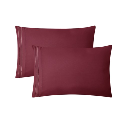 Burgundy Bed Sheets Set   4 Piece Queen & King Size Deep Pockets bedsheets - Picture 6 of 10