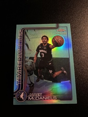 2025-2026 Topps Chrome Update- Jaden McDaniels #126 Timberwolves Aqua /199