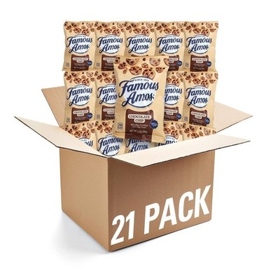 Famous Amos 2oz Bags, 21 Pack, Chocolate Chip Cookies Individual Bags of...