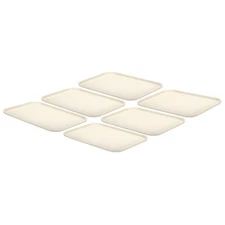 6Pcs Plastic Fast Food Serving Tray 12.2" x 8.9", White