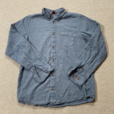 Carhartt WIP Flanellhemd Herren Small dunkelgrau gebürstete Baumwolle Arbeit USA
