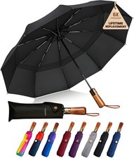 SIEPASA 49/54/62 Inch Windproof Golf Umbrella - Automatic Open/Close, Real Wood