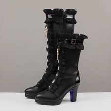 Honkai: Star Rail The Herta Cosplay Shoes Boots w/ Lace, Ornaments