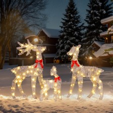 3 Piece Christmas Weather Proof Reindeer Family In/Outdoor Holiday Decorations