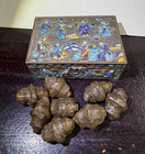 Rare Antique/ Vtg. Chinese Box of Agarwood Nugget Beads — photo 1