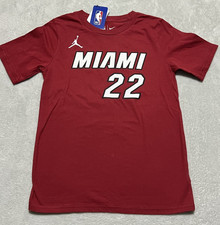 Nike YOUTH MEDIUM 10/12 Red Miami Heat Jimmy Butler 22 NBA T-Shirt Jersey NWT