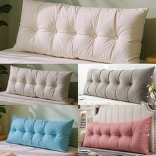 150/180cm Soft Headboard Pillow Lumbar Back Support Cushion Tufted Button Design