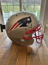 Custom  NE Patriots Helmet Made with Official NFL Helmet face mask and decals