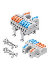 6 Stück Hutschiene Presse Schnellklemmen Spleißen Drahtverbinder (2 in 8 out)