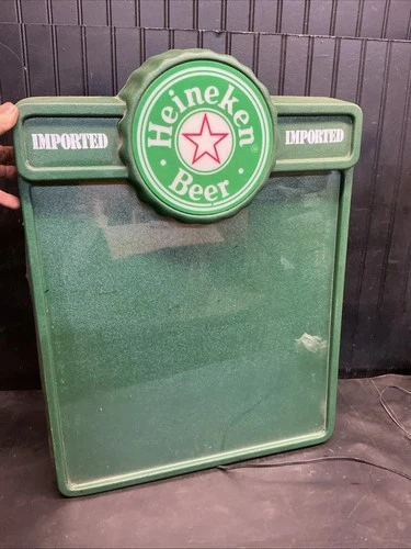 Vintage 1980s Heineken Beer Illuminated Dry Erase Lighted Menu Board Sign