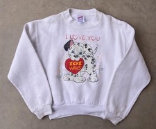 Vintage 101 Dalmatians Sweatshirt Size Youth Medium 10-12 I Love You Heart 90s