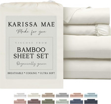 Cooling Bamboo Viscose Split King Sheet Set 100 FSC Certified 18 Deep Pock