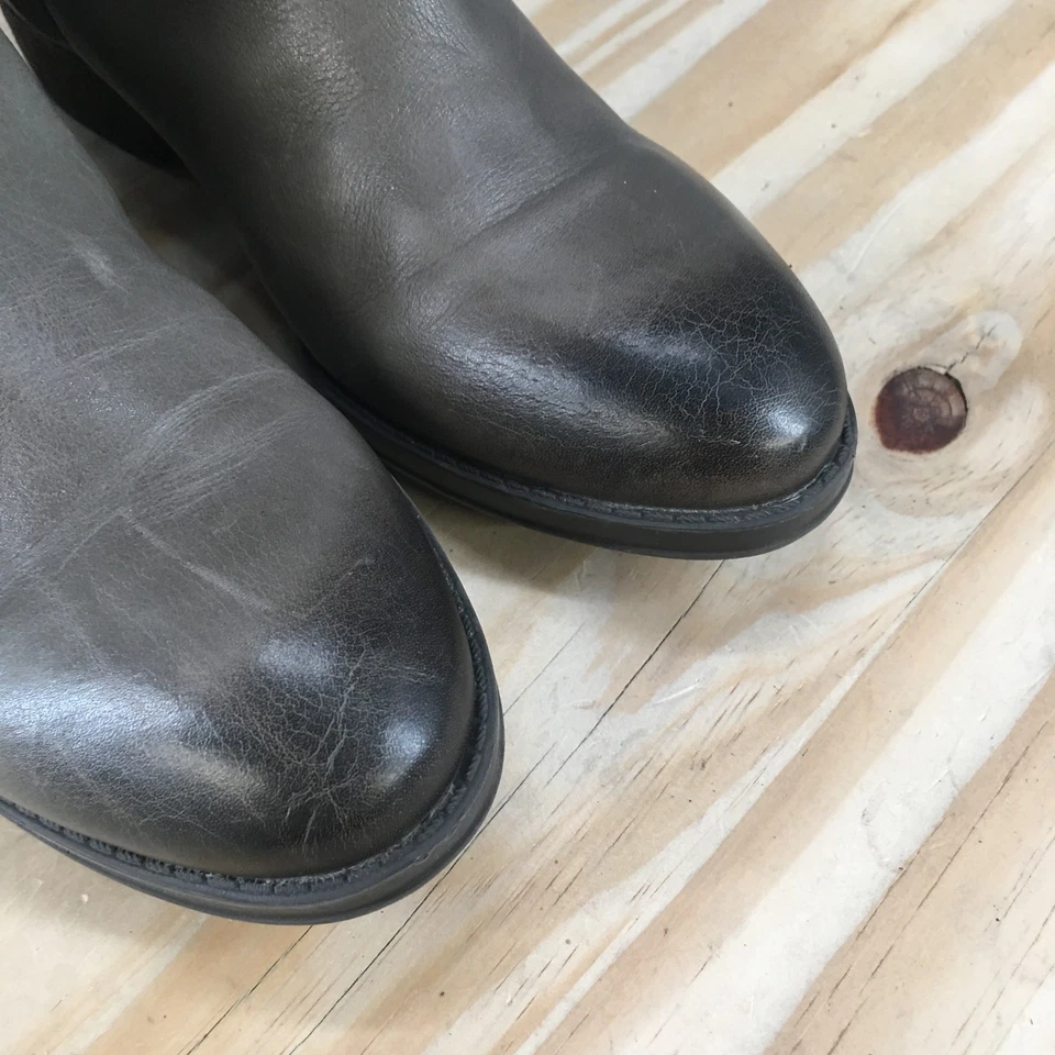 Sam Edelman Botas Mujer 6M Pierce Alto Montar Sobre La Rodilla Gris Cuero Informal Foto 4 de 4