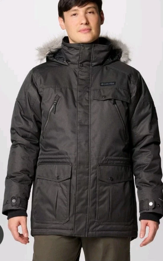 Parka grande con capucha Columbia Barlow Pass 550 TurboDown impermeable omni calor para hombre Foto 3 de 4