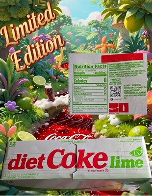   Diet Coke Lime Soda 12 Cans 12 fl oz Limited Edition   +BONUS GIFT