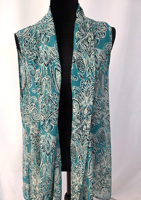 Christopher & Banks  mint  white & Black women top size L                  T985