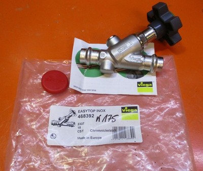 Viega Schrägsitzventil mit SC Easytop 2337 in 15mm Edelstahl 468392