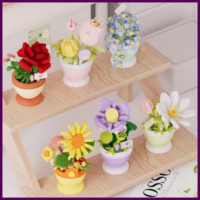 Adults Particle flower bouquet building blocks Educational Toy For Children