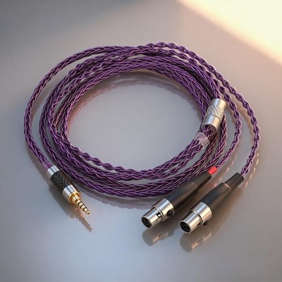 Jack Plug OCC Silver Plated Wire Headphone Upgrade Cable for Audeze LCD-3 LCD-2
