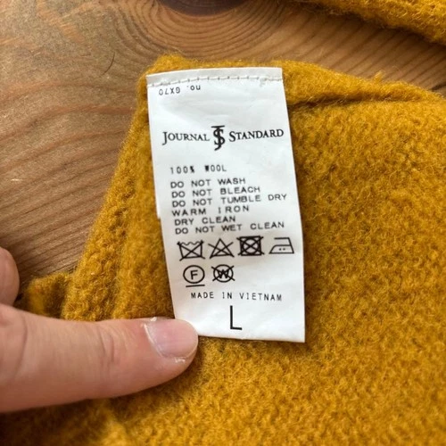 JOURNAL STANDARD x Jamieson's 100% Shetland Wool Sweater Mustard Yellow L image 6