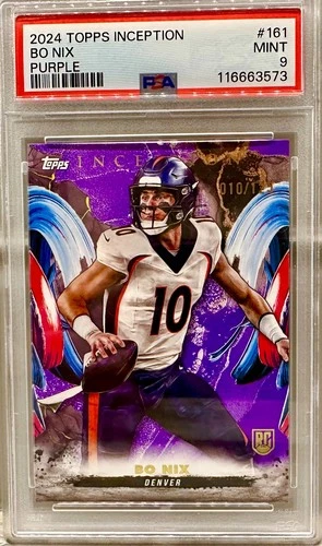 JERSEY # MATCH! 2024 Topps Inception Bo Nix Rookie 10/125! PSA 9 BRONCOS (1/1)!