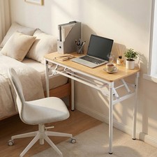 Folding Computer Desk Laptop Study Table Portable Office Desk with Storage Shelf