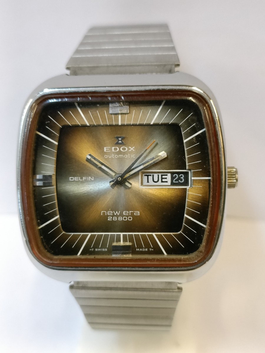 EDOX DELFIN NEW ERA 28800 AUTOMATIC DUAL TONE DIAL 31517-18 SWISS