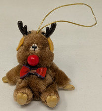 Vintage RUSS Reindeer with Articulating Arms Plush Figure 3" Ornament