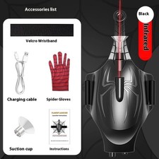 Kids Spiderman Web Shooters Toy Cosplay Electric Wrist Launcher with Gloves Gift